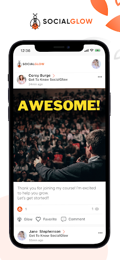 Android application SocialGlow screenshort