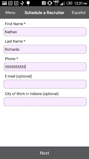 App screenshot