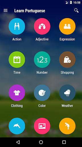 Android application Learn Portuguese Brazilian screenshort