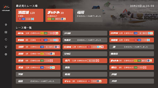 Android application miruboat（ミルボート）：TVでボートレース観戦 screenshort