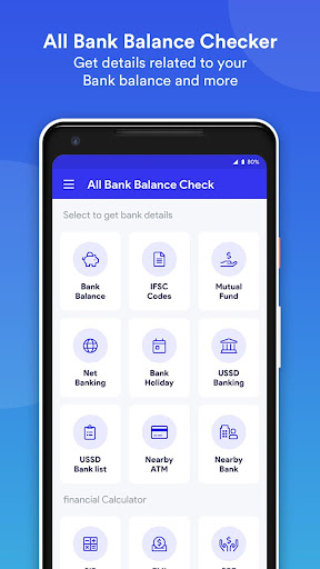 Android application Bank Balance Check & Statement screenshort