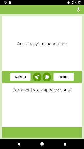 Android application Tagalog-French Translator screenshort