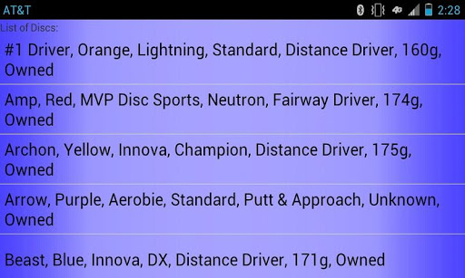 Disc Golf Cataloger Demo