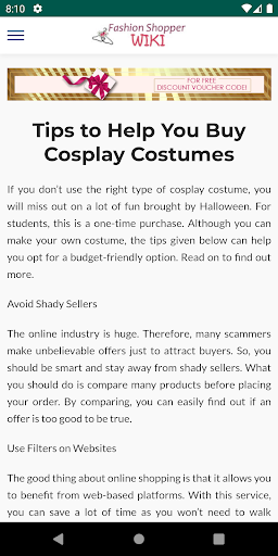Android application Fashion Shopper Wiki screenshort