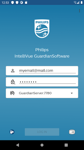 Android application IntelliVue GuardianSoftware screenshort