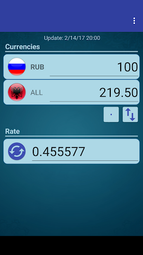 Android application Russian Ruble x Albanian Lek screenshort
