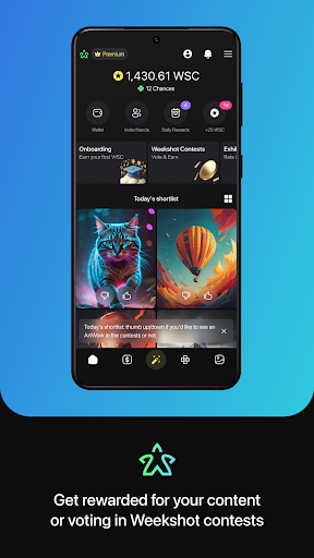 Android application Weekshot: Earn with AI & likes screenshort
