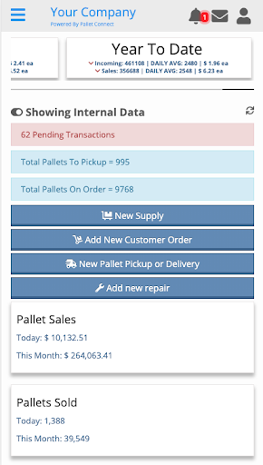 Android application Pallet Connect screenshort