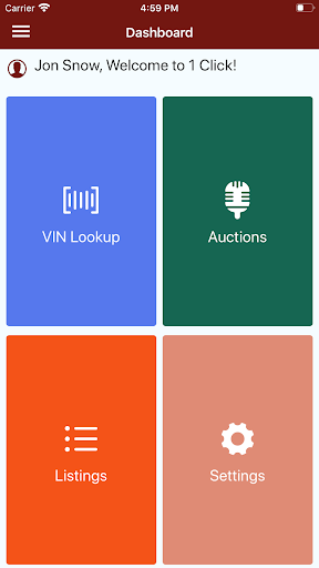 Android application 1ClickAutoAuction screenshort