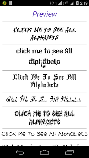 Font Styles Screen 3