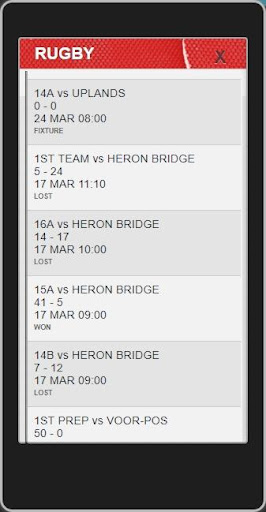 Android application ScoreTracker for Schools screenshort