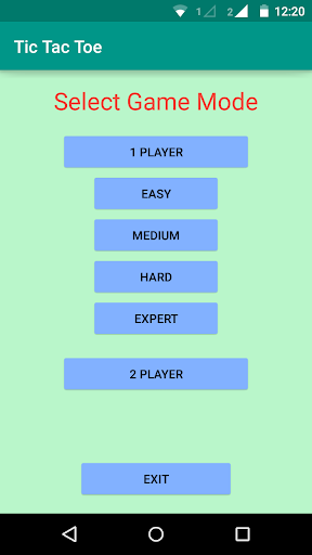 Android application Tic Tac Toe screenshort