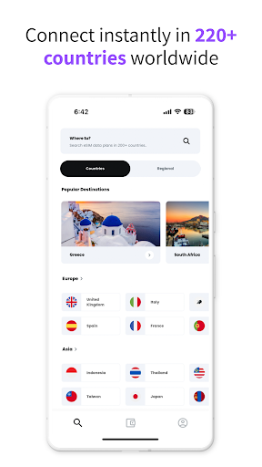 Android application SimSavvy: eSIM Mobile Internet screenshort