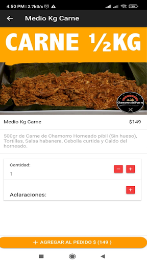 Chamorros del puerto Delivery Screen 2