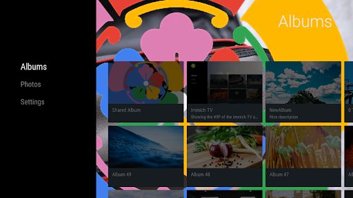 Android application Immich TV screenshort