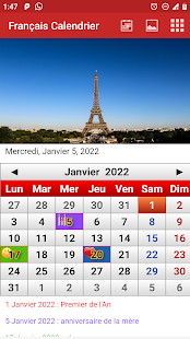 Français Calendrier 2022 Screenshot