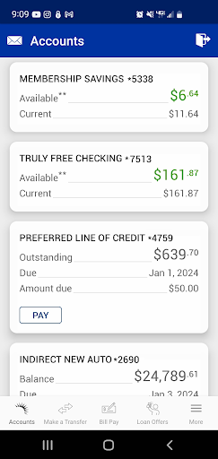 Tru2Go Truliant Mobile Banking Screen 3