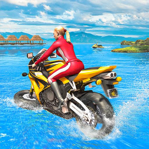 Water Surfer Racing In Moto logo