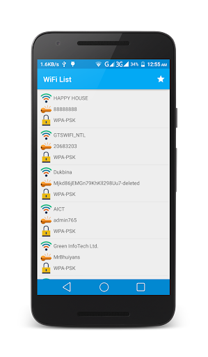 Android application WiFi Password Viewer Root - sh screenshort