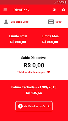 Cartão Rico Bank Screen 3