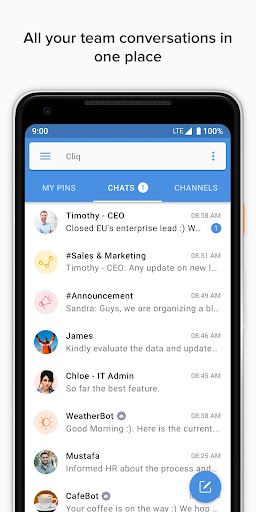 Zoho Cliq - Team Communication & Collaboration App 4.83 screenshots 2