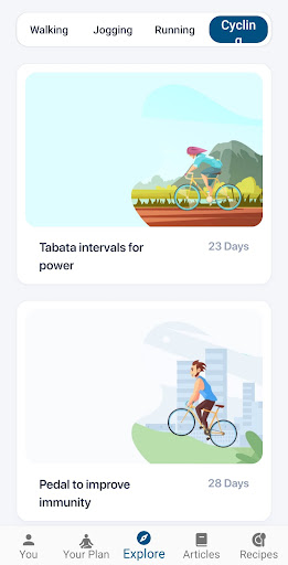 Screenshot of Cycling apps for weight loss