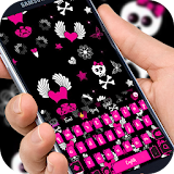 pink bow skull theme keyboard icon