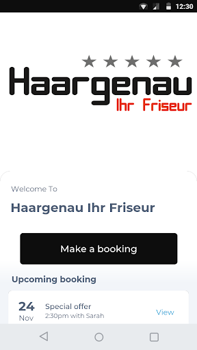 Android application Haargenau Ihr Friseur screenshort