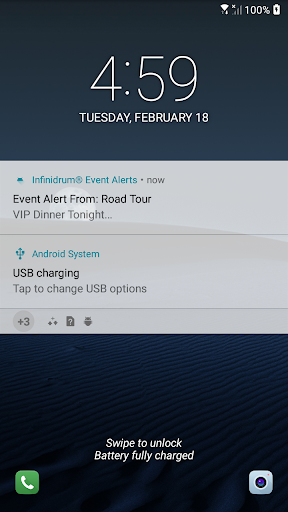 Android application INFINIDRUM® Event Alerts screenshort