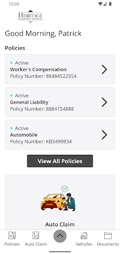 Heritage Insurance Online Screen 2