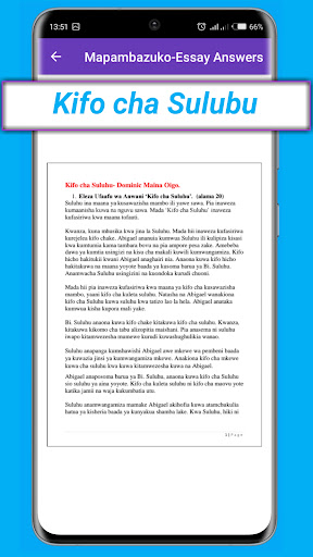 Mapambazuko Ya Machweo-Answers