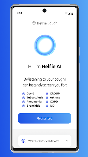 Android application Helfie Cough screenshort