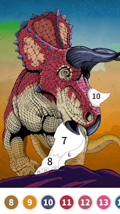 Dinosaur Color by Number Book - Screenshot 2