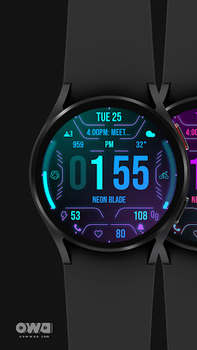 Android application Neon Attack Watch Face 037 screenshort
