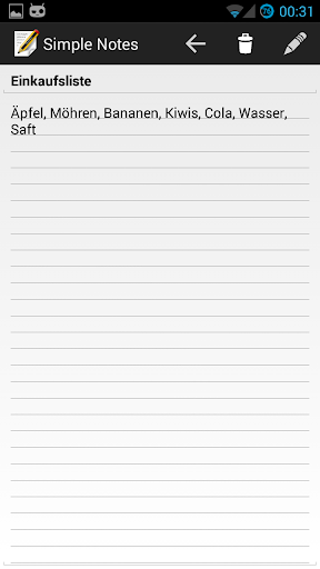 Simple Notes Screen 3