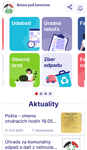 Android application Bzince pod Javorinou screenshort