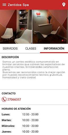 Android application Zentidos Spa screenshort