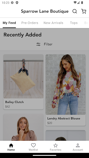 Android application Sparrow Lane Boutique screenshort