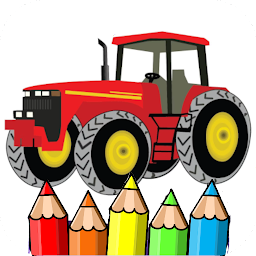 Icon image tractor coloring page
