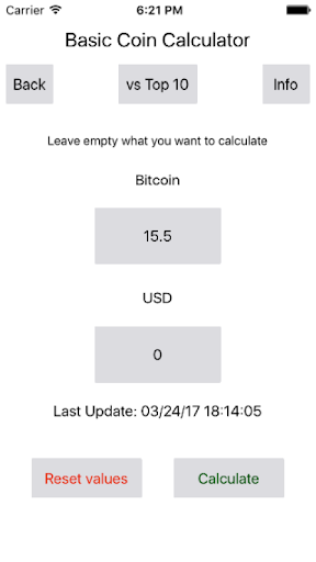Basic Coin Calculator Screen 3