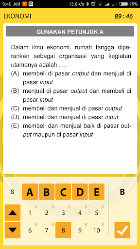 Tryout CBT SBMPTN SOSHUM Screen 2