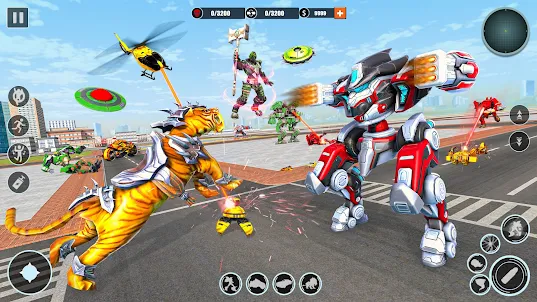 Flying Tiger Robot Car Games