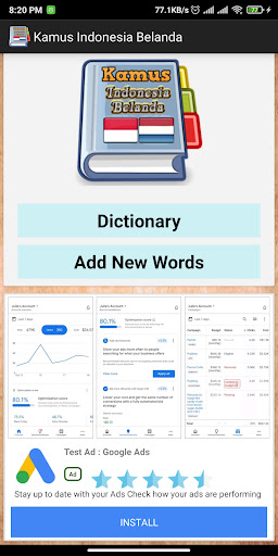 Android application Indonesian Dutch Dictionary screenshort