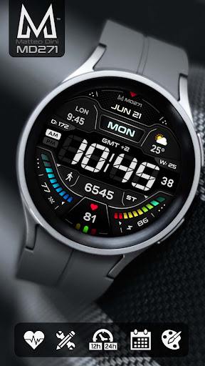 Android application MD271 Digital watch face screenshort