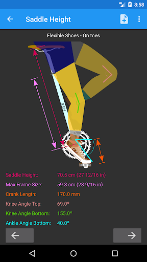 Bicycle Saddle Height Screen 2