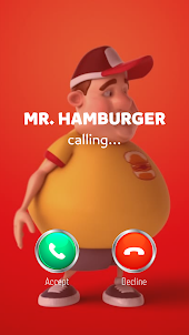 hambúrguer de chamada falsa