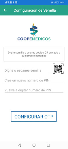 Coopemédicos Token Screen 2