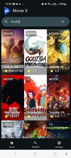 Android application Movie X screenshort
