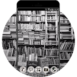 Black and White Abstract Theme: Book icon