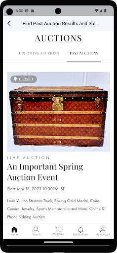 Android application Premier Auction House screenshort